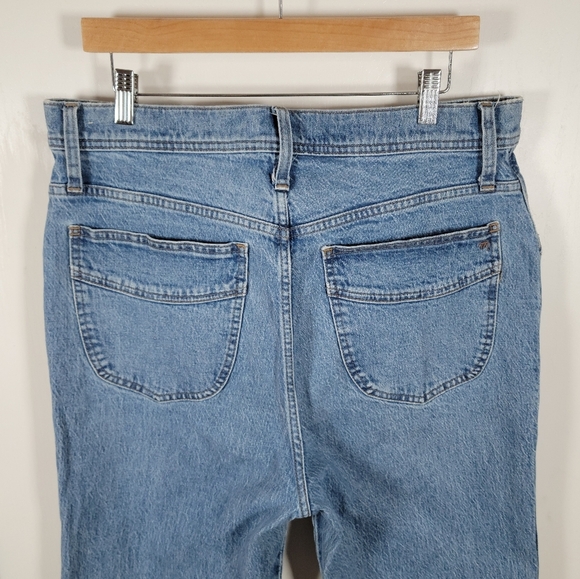 Madewell Distressed 11" High Rise Flare Jeans Size 31 - Picture 9 of 10